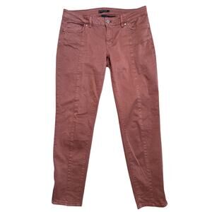 WHBM Rust Brick Skimmer Ankle Side Zip Jeans Pants Size 6